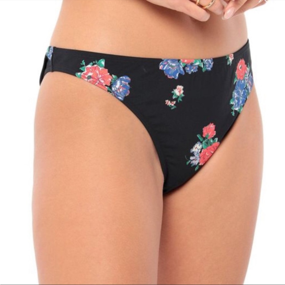 🏝Tory Burch🏝Black Tea Rose Printed Hipster Bikini Bottom